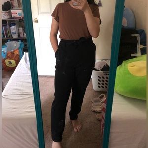 Black dress pants with tie